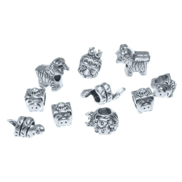 Silver Metal Beads Pendants DIY for Necklace Bracelet Jewelry Making Crafting 